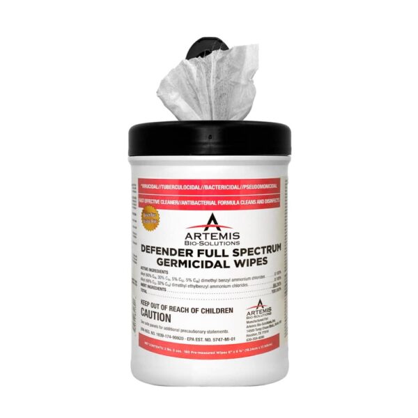 Defender Full Spectrum Germicidal Wipes Open