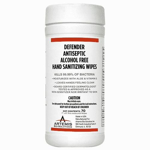Defender Antiseptic Alcohol Free Hand Sanitizing Wipes